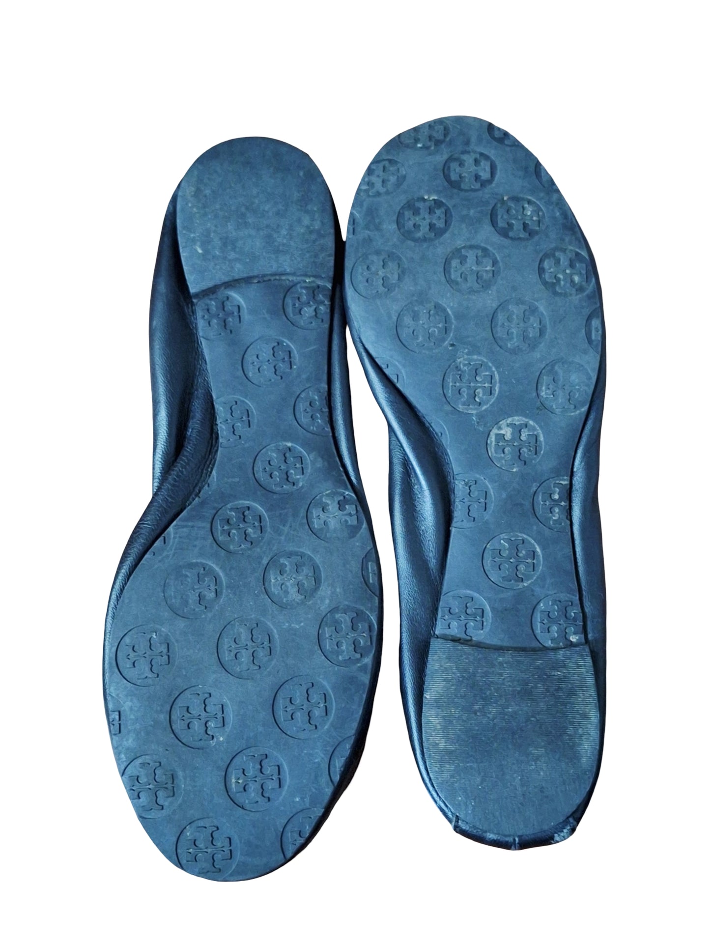 Tory Burch Reese Mestico black leather ballet flat with gold tassel Size 10