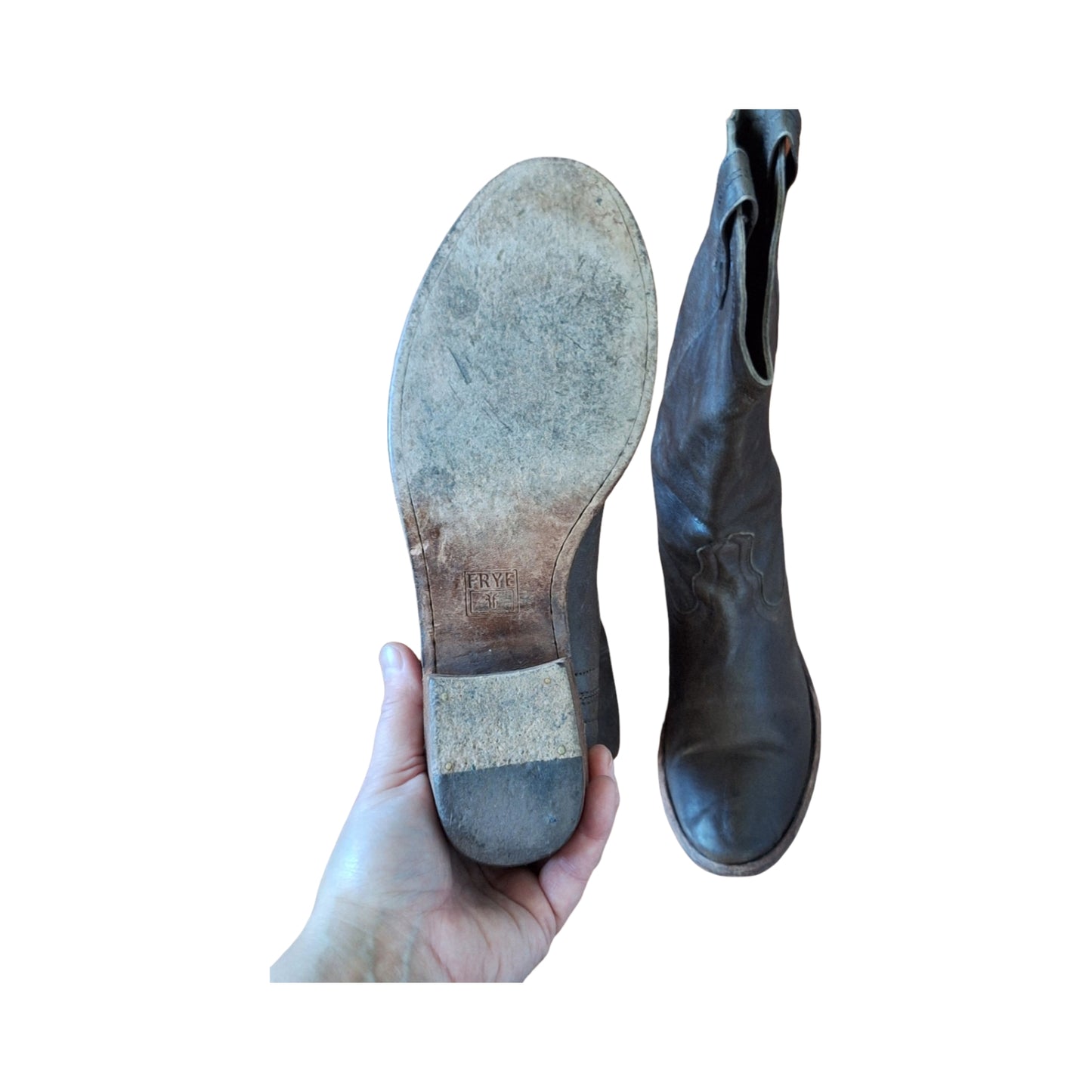 Frye Womens Carson Boots Cowboy Western Pull On Smoke Size 9