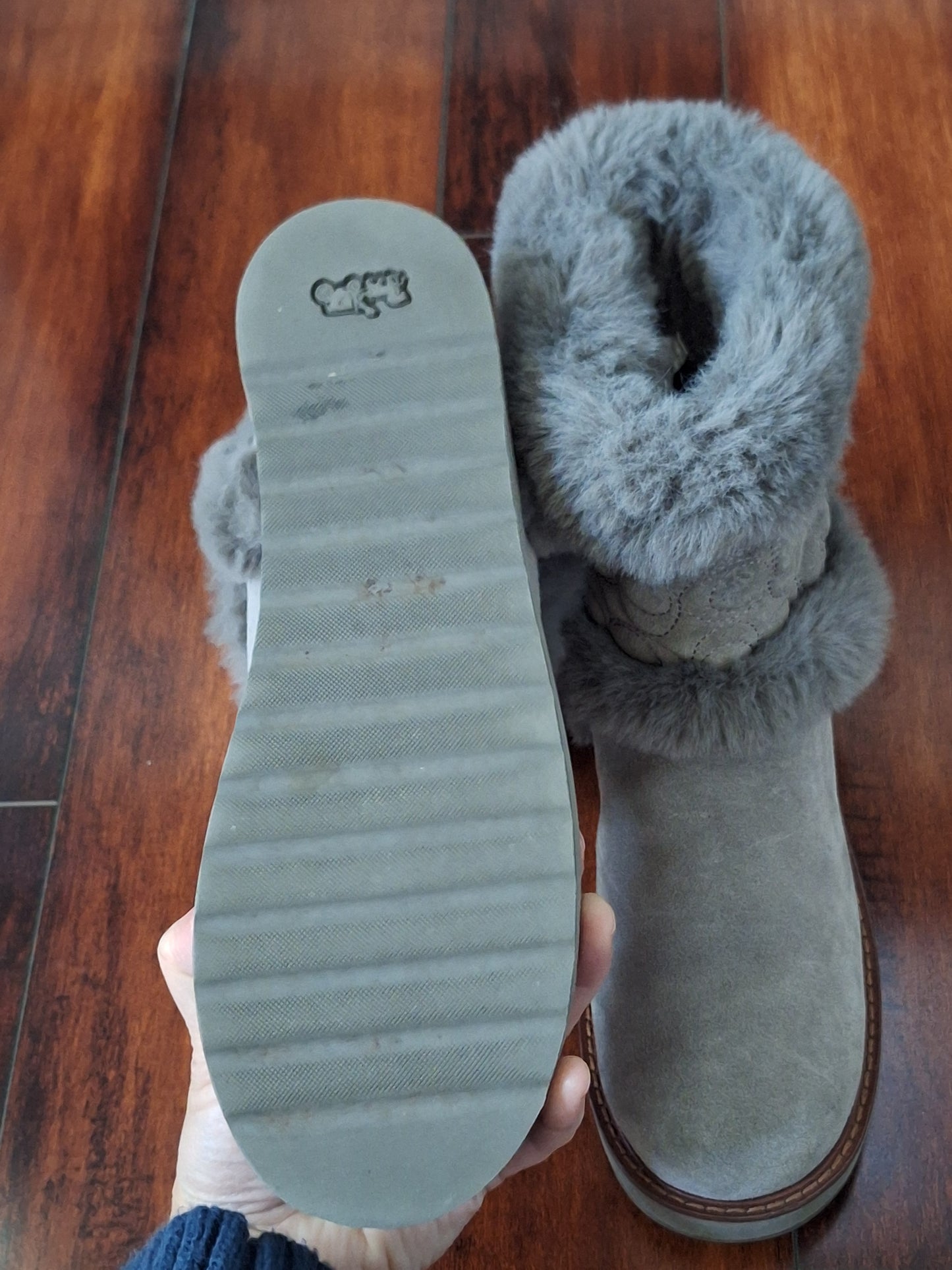 COACH IZZIE BOOT Size 8.5 B - Heather Grey - Style FG4597 in EUC - MSRP $378