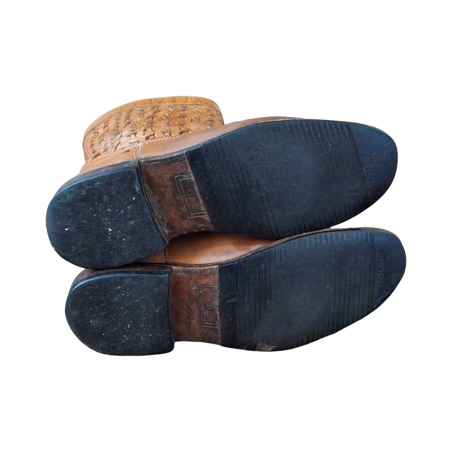 Frye Shirley Woven Huarache short brown leather boots, Size 6