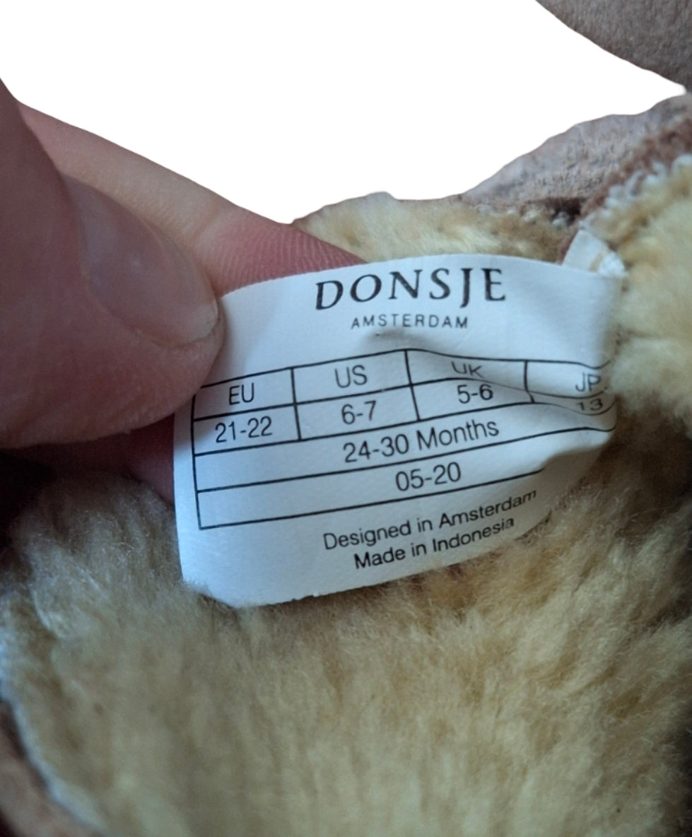 Donsje Amsterdam Pina Booties for Baby Child Truffle Nubuck, 24-30 Months