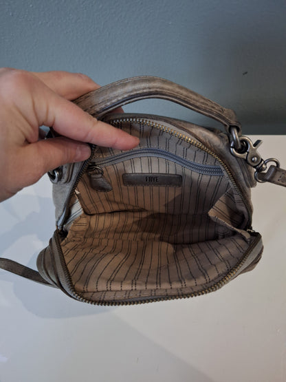 Frye Leather Melissa Top Handle Crossbody Bag Distressed Gray