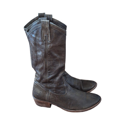 Frye Womens Carson Boots Cowboy Western Pull On Smoke Size 9
