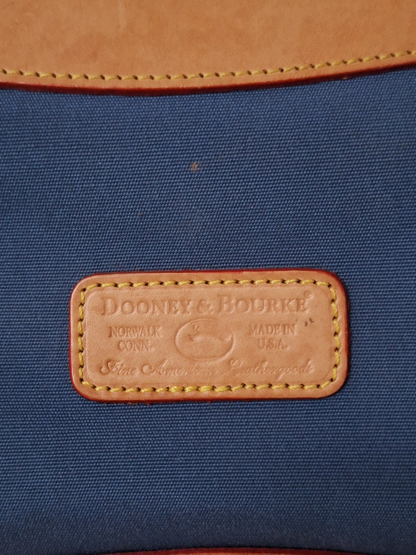 Vintage Dooney & Bourke Canvas And Leather Letter Carrier Crossbody