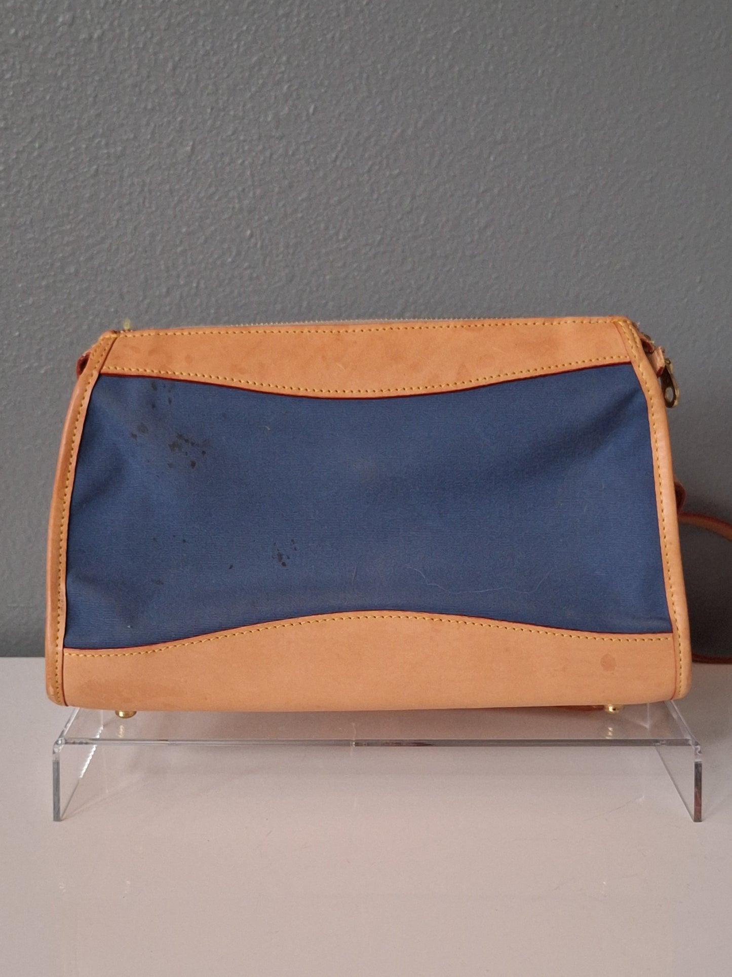 Vintage Dooney & Bourke Canvas And Leather Letter Carrier Crossbody