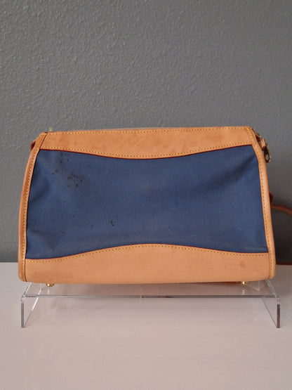 Vintage Dooney & Bourke Canvas And Leather Letter Carrier Crossbody