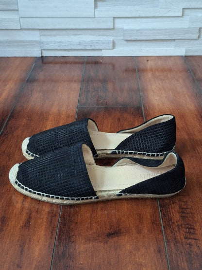 Jimmy Choo Espadrilles Black Suede Flats Dreya EU 37 US 7