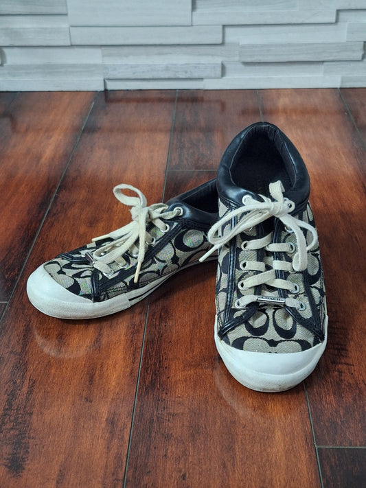 Coach Francesca Womens Size 8.5B tennis Shoes Black Gray