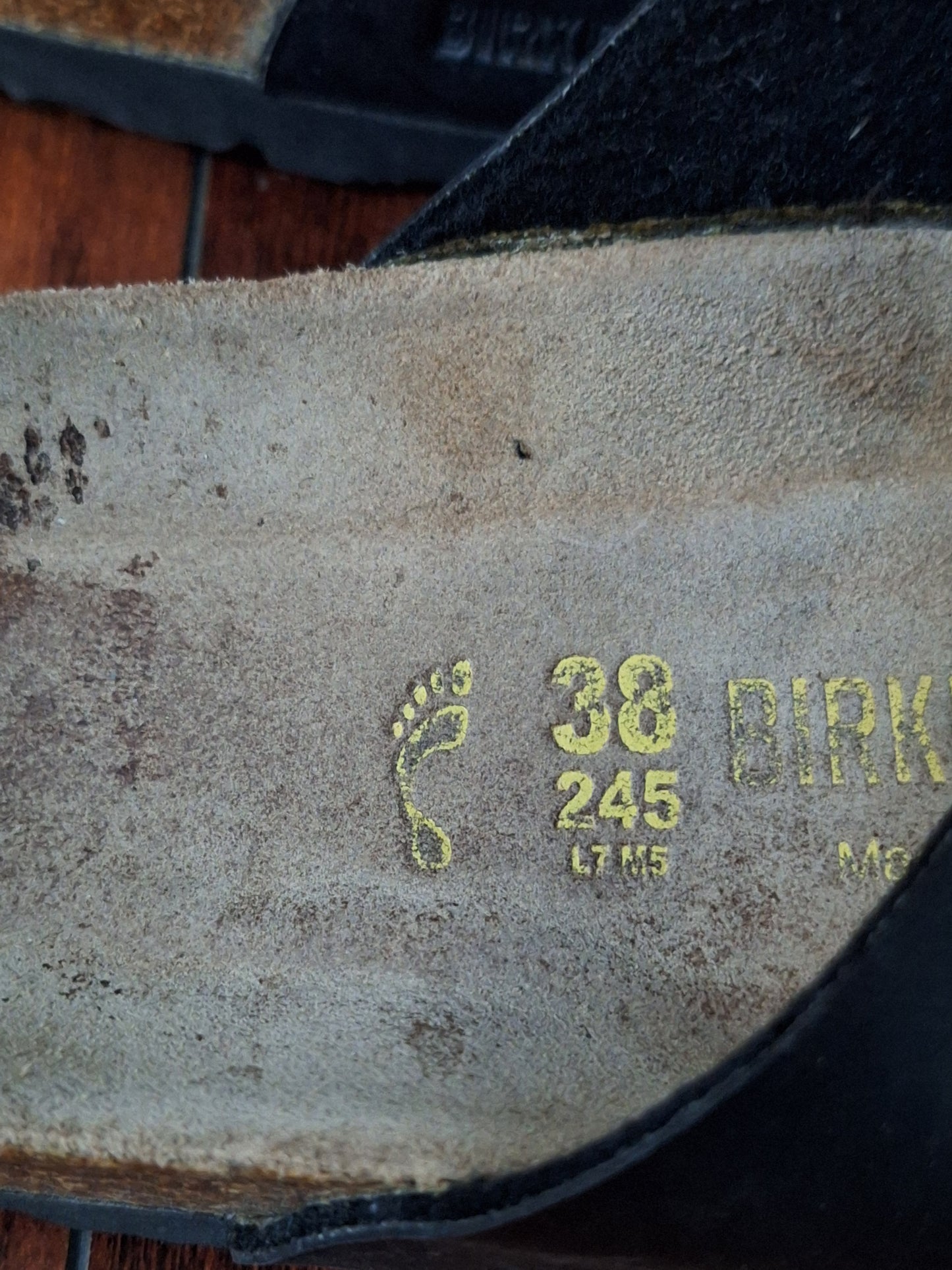 Birkenstock Florida 38 Size 7 Black Triple Strap Florida Sandals