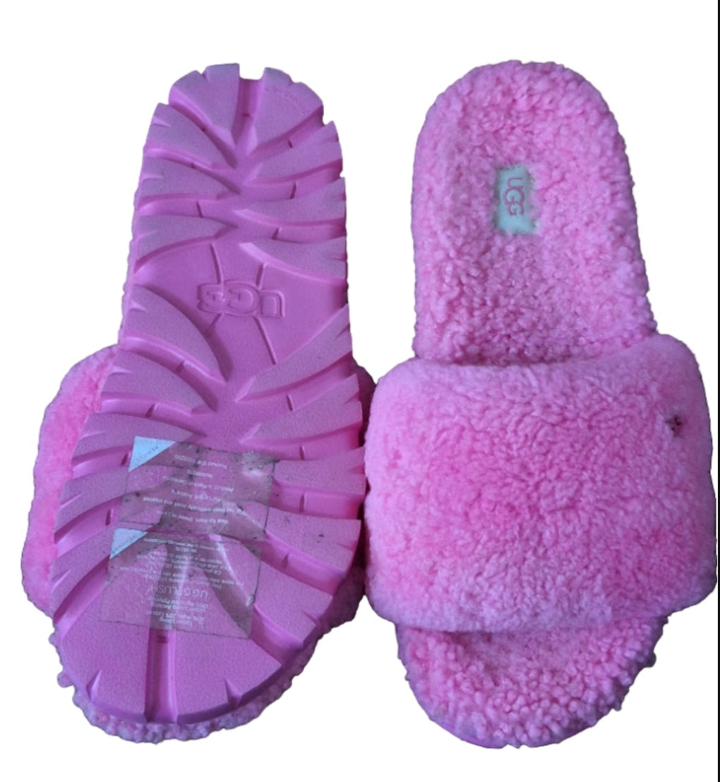 UGG Women's Pink Cozetta Curly slides Size 10