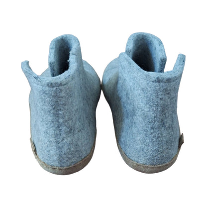 Glerups The Boot slippers grey with leather sole, EU 42 US 9