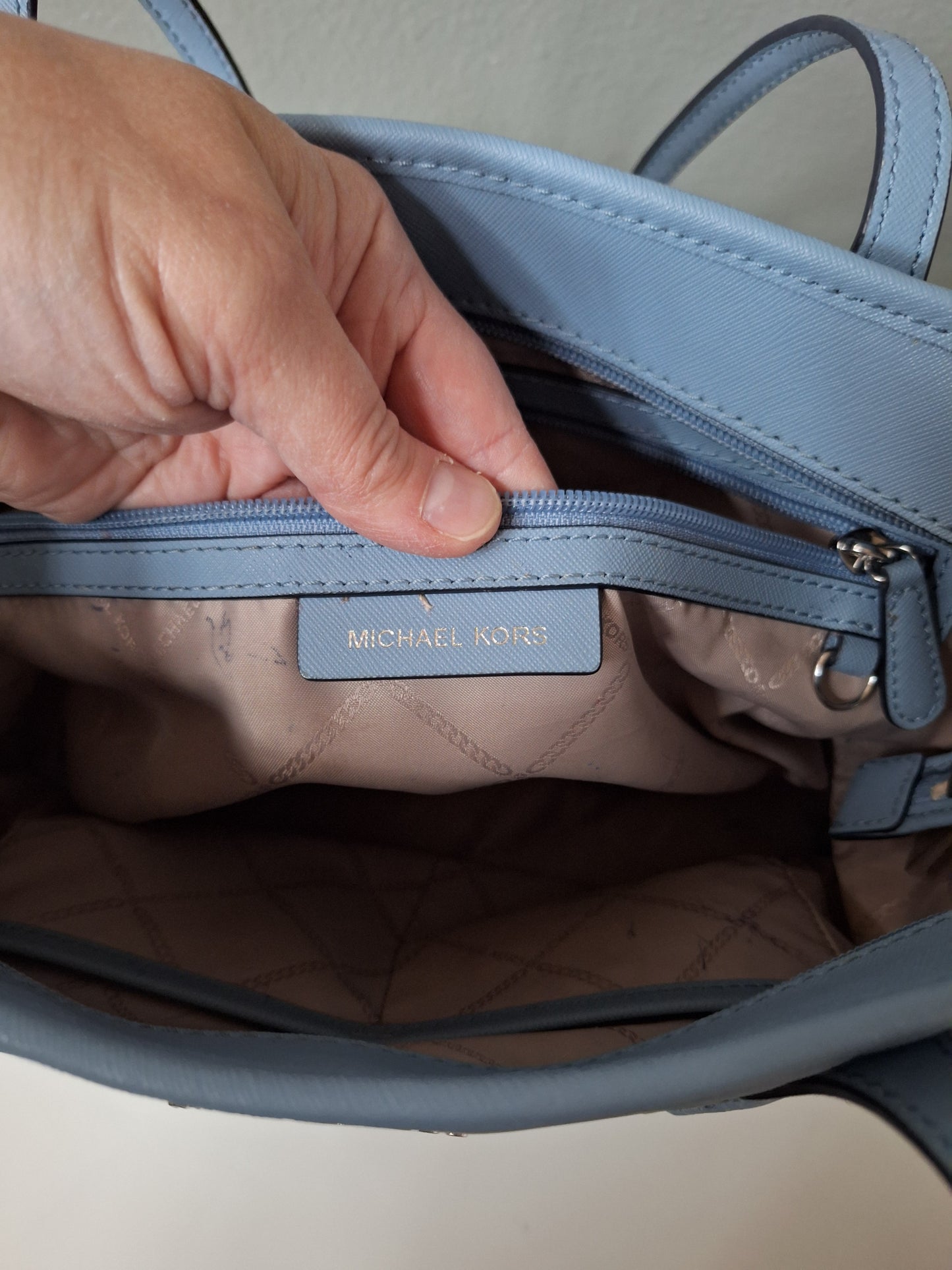 Michael Kors Eva Small Nylon Gabardine Tote bag light blue