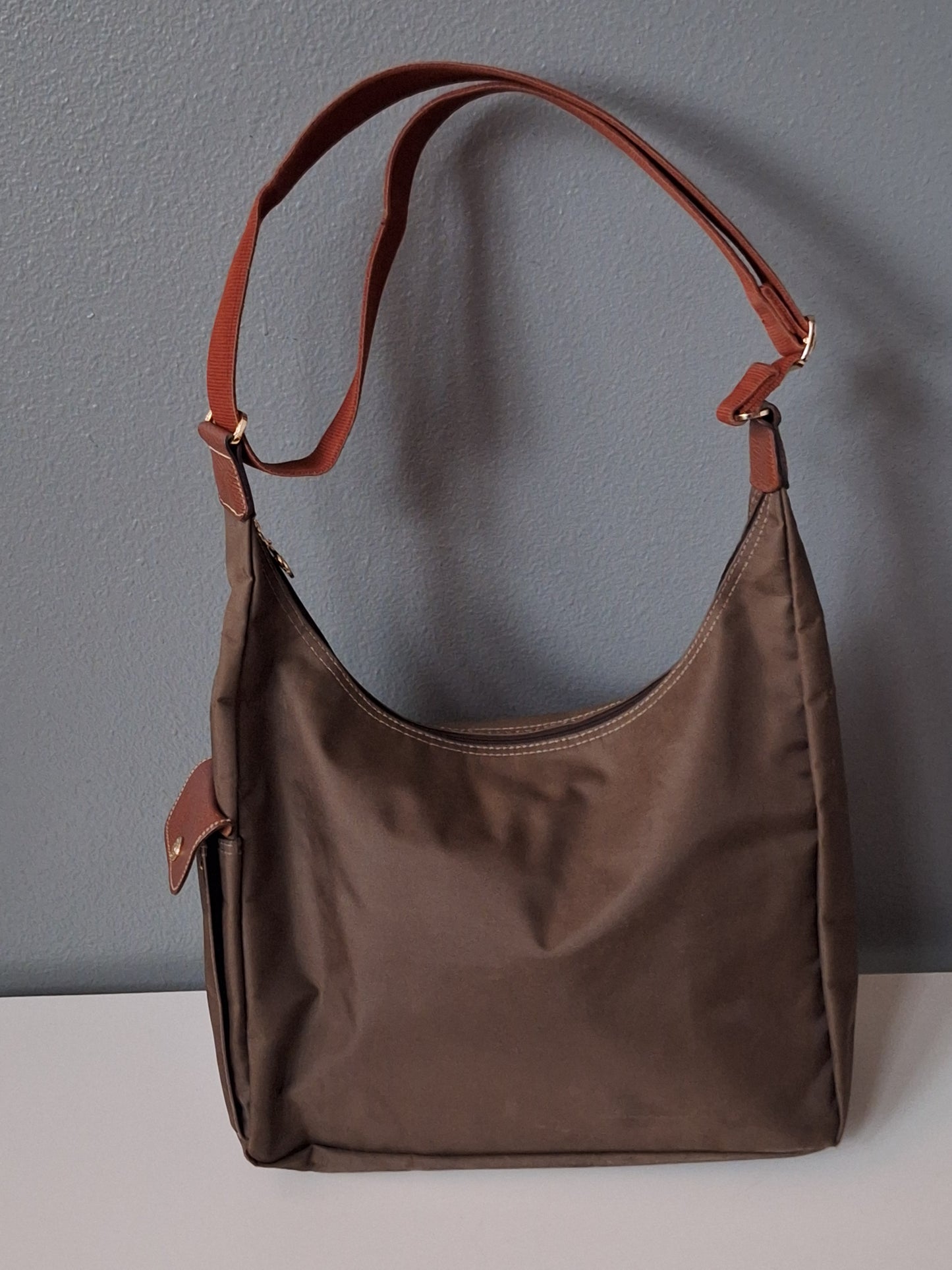Brown Longchamp Le Pliage Origional Crossbody Shoulder Bag