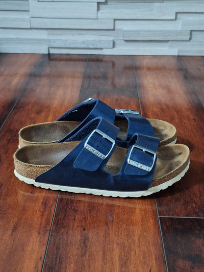 Birkenstock Arizona sandals in blue oiled leather, EU 39 W8