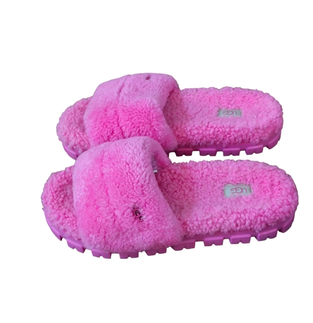 UGG Women's Pink Cozetta Curly slides Size 10