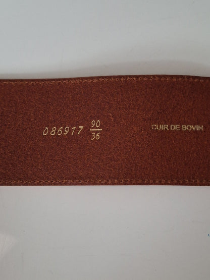 Women's Herbert Frère Soeur Brown Leather Belt Made In France