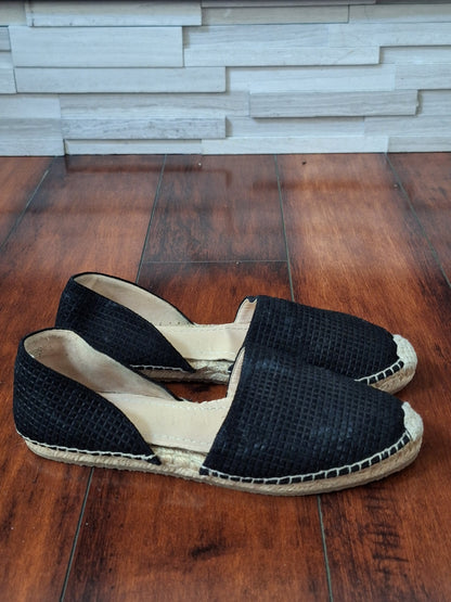 Jimmy Choo Espadrilles Black Suede Flats Dreya EU 37 US 7