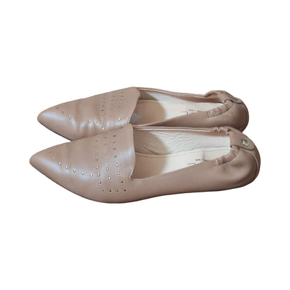 AGL Attilio Giusti Leombruni Soft Leather Studded Pointed Toe Slip on Flats EU38