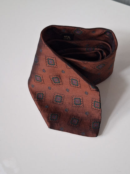 Men's Brown Geometric Lanvin Paris Tie