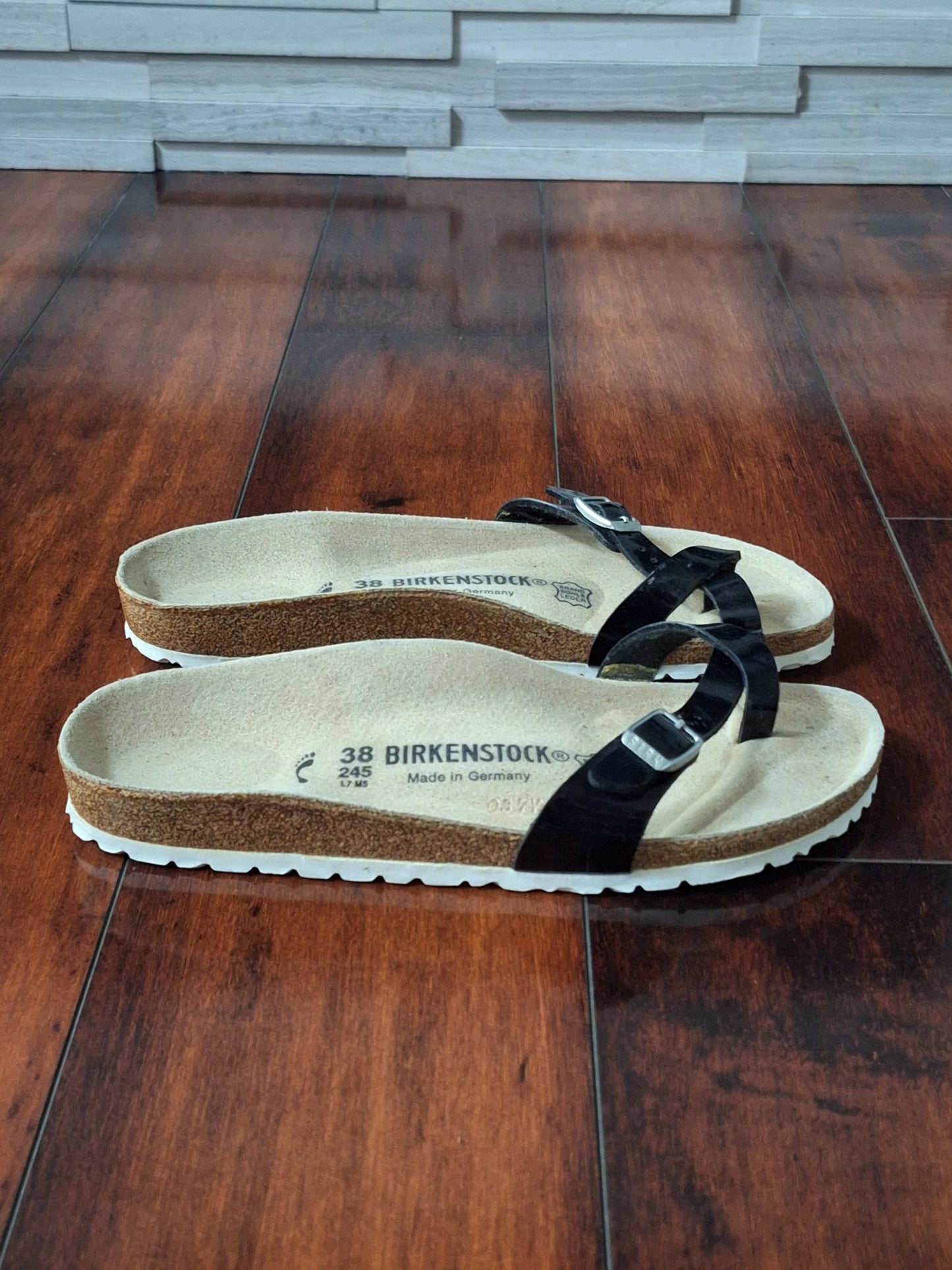 Birkenstock Almere sandals in black patent  leather EU 38 W 7