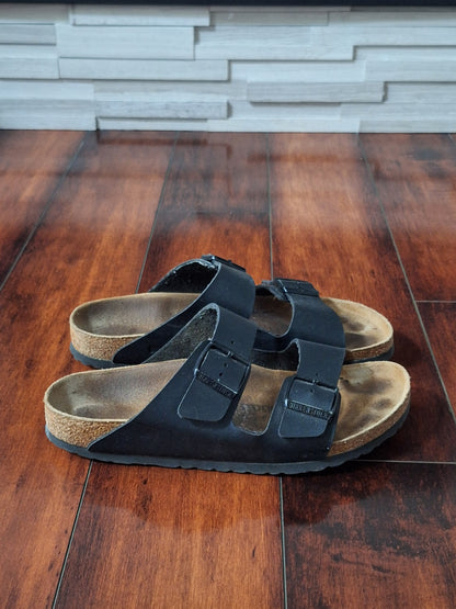 Birkenstock Arizona Sandals Black Leather, EU 41 W 10 M 8