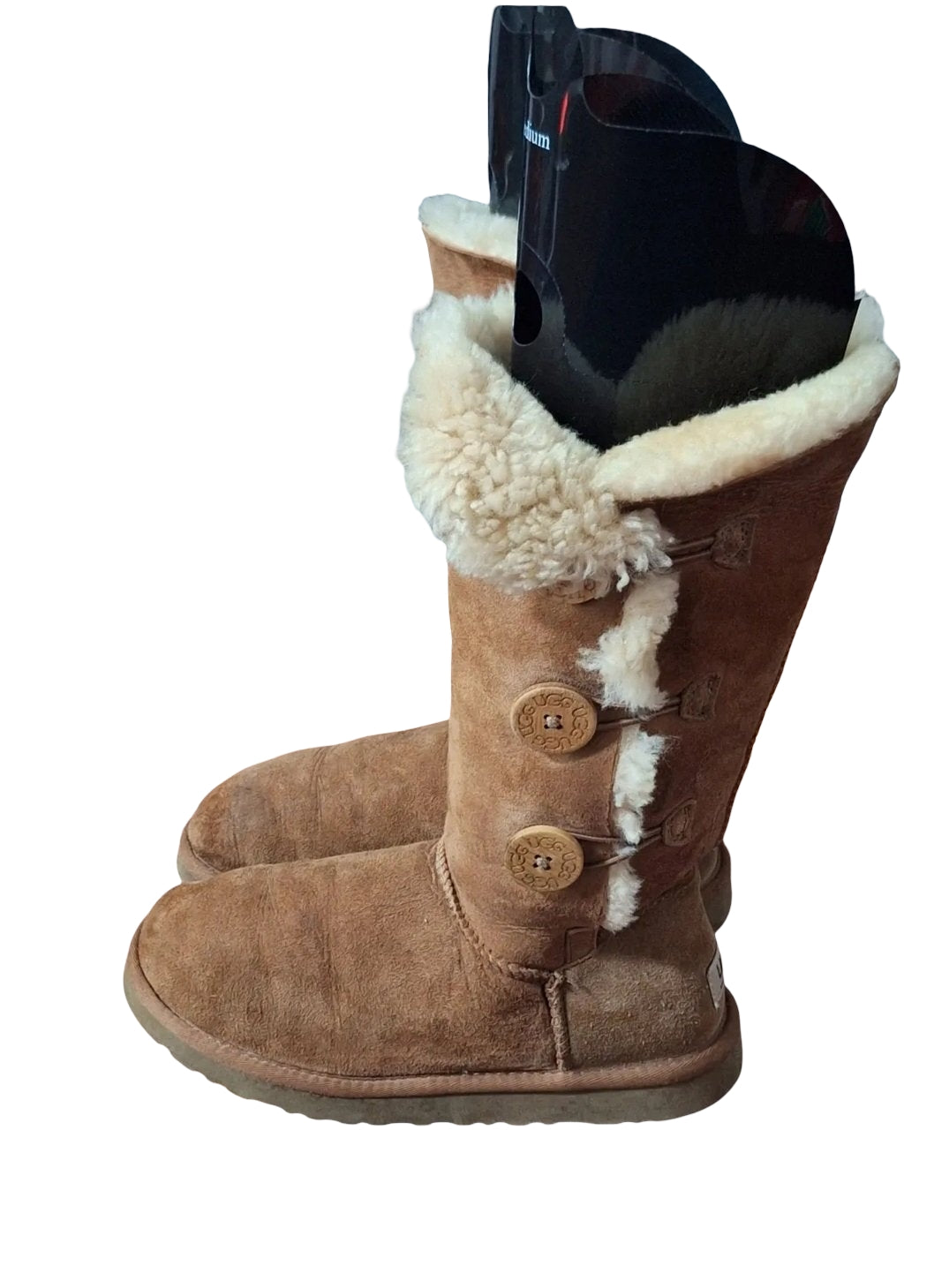 UGG 1873 Bailey Button Triplet Size 7 Women's Boots - Chestnut