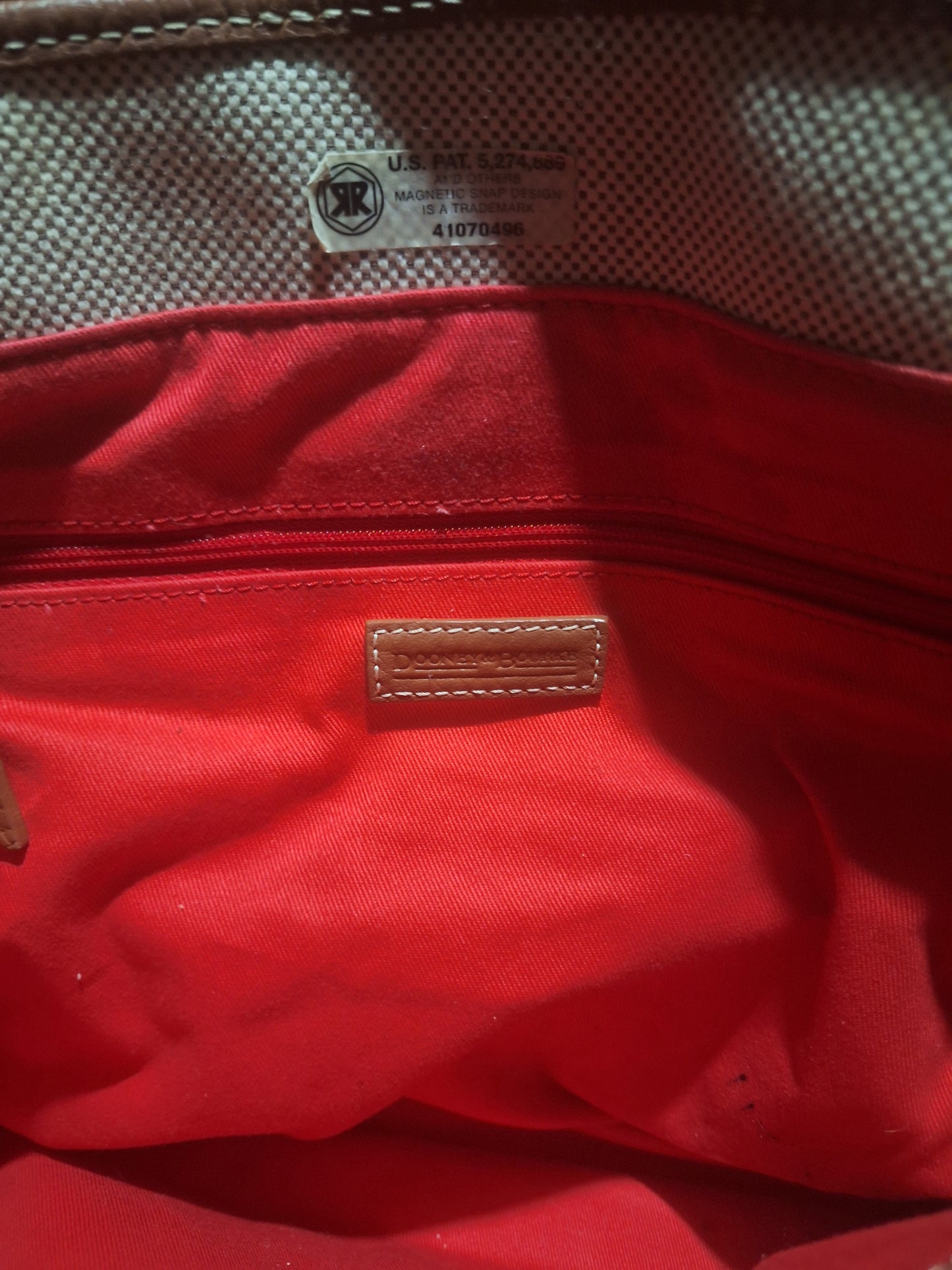 Dooney & Bourke Donegal Tote Leather Trimmed Ivory Brown Shoulder Bag Purse