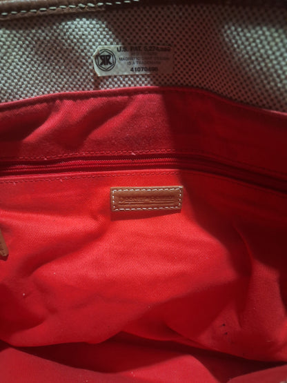 Dooney & Bourke Donegal Tote Leather Trimmed Ivory Brown Shoulder Bag Purse