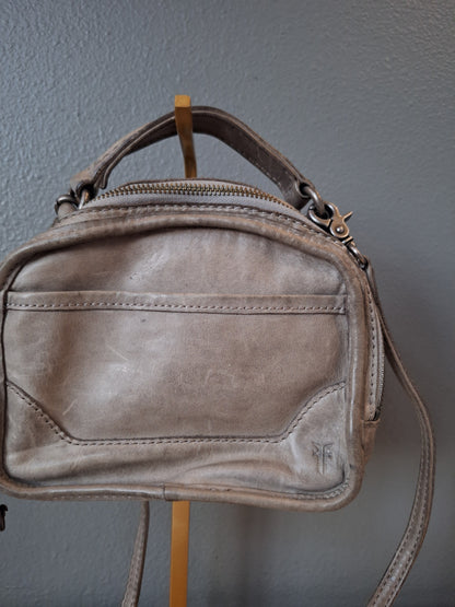 Frye Leather Melissa Top Handle Crossbody Bag Distressed Gray