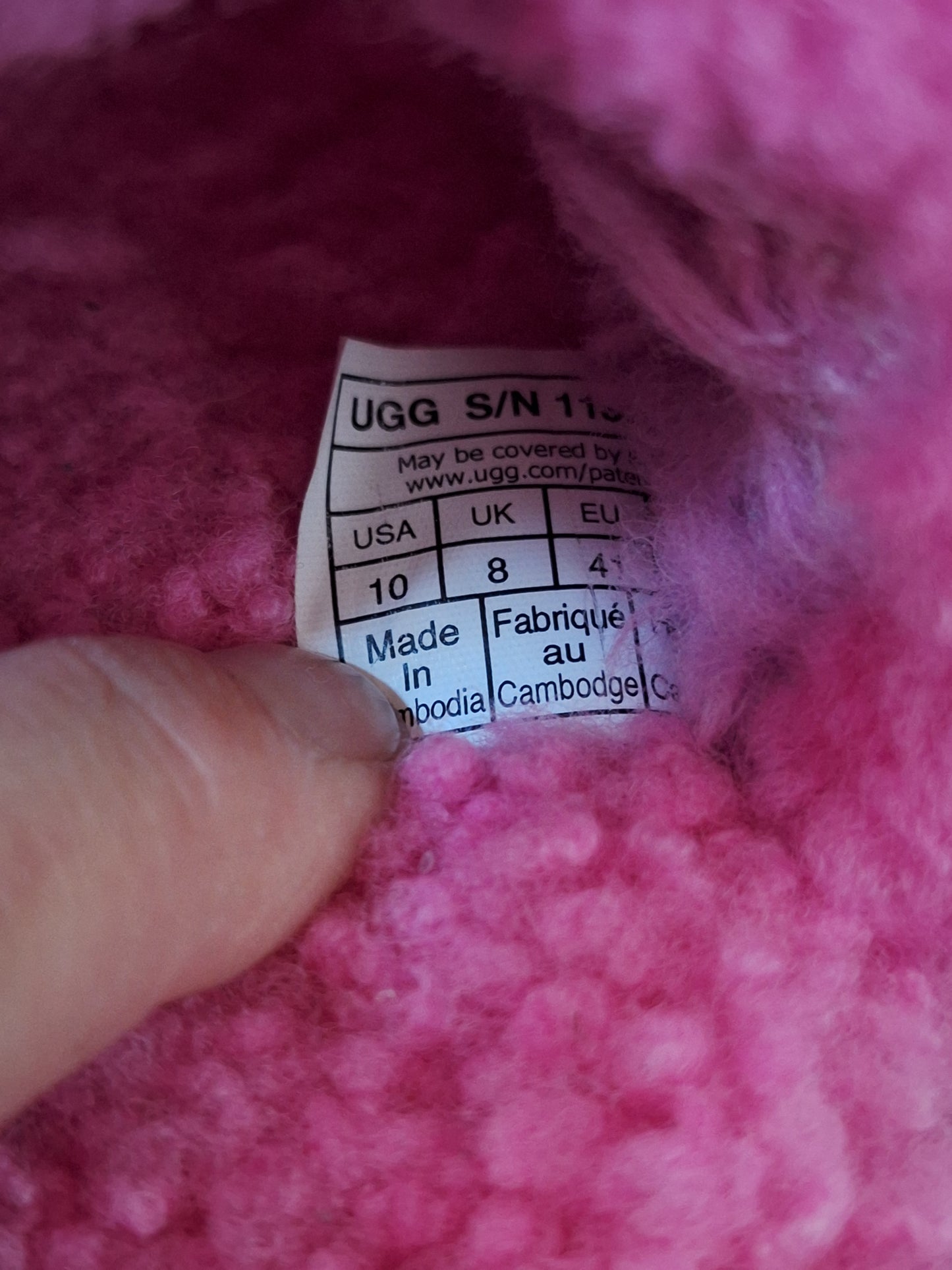 UGG Women's Pink Cozetta Curly slides Size 10