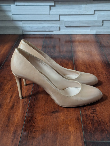 PRADA Women's Nude Patent Leather Stiletto Heels EU 40 US 10