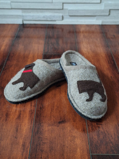Haflinger Women's Doggy Wool Slipper EU 38 US 7