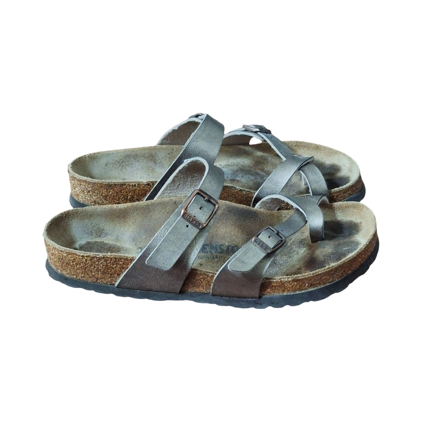 Birkenstock Mayari Leather Thong Sandals Bronze Metallic, Size 37 EU (US 6)