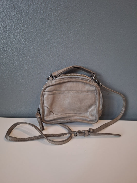 Frye Leather Melissa Top Handle Crossbody Bag Distressed Gray
