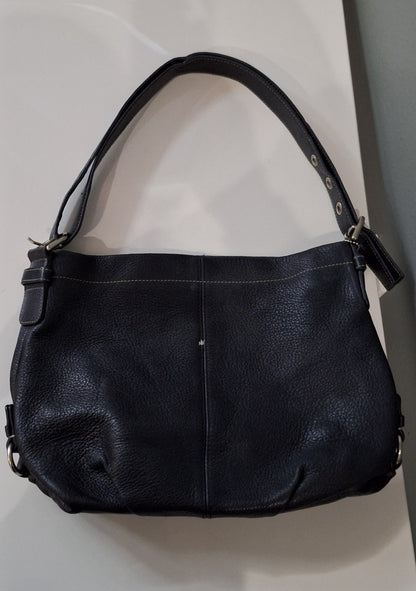 COACH F15064 Pebble Leather F15064 Black  Shoulder Or Crossbody Bag Y2K Boho