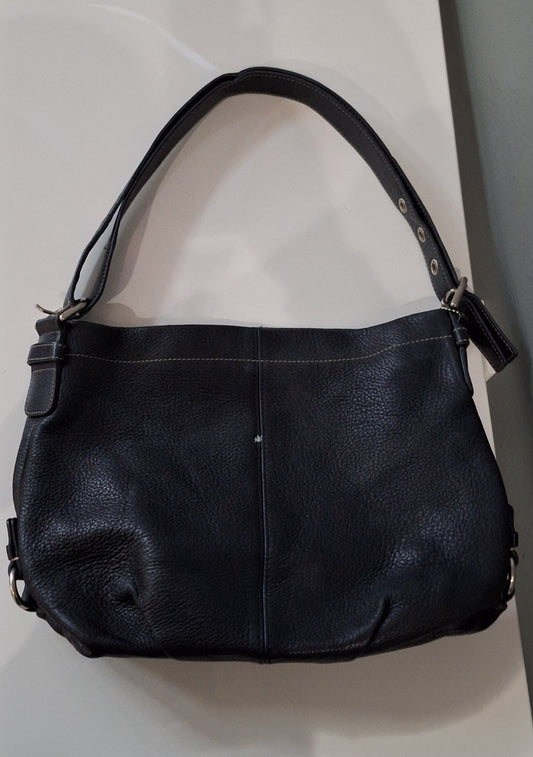 COACH F15064 Pebble Leather F15064 Black  Shoulder Or Crossbody Bag Y2K Boho