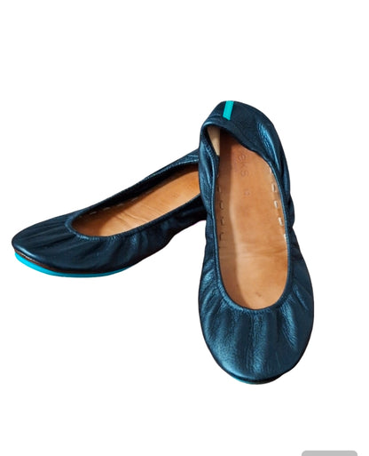 Women's Matte Black Tieks Leather Ballet Flats Size 12