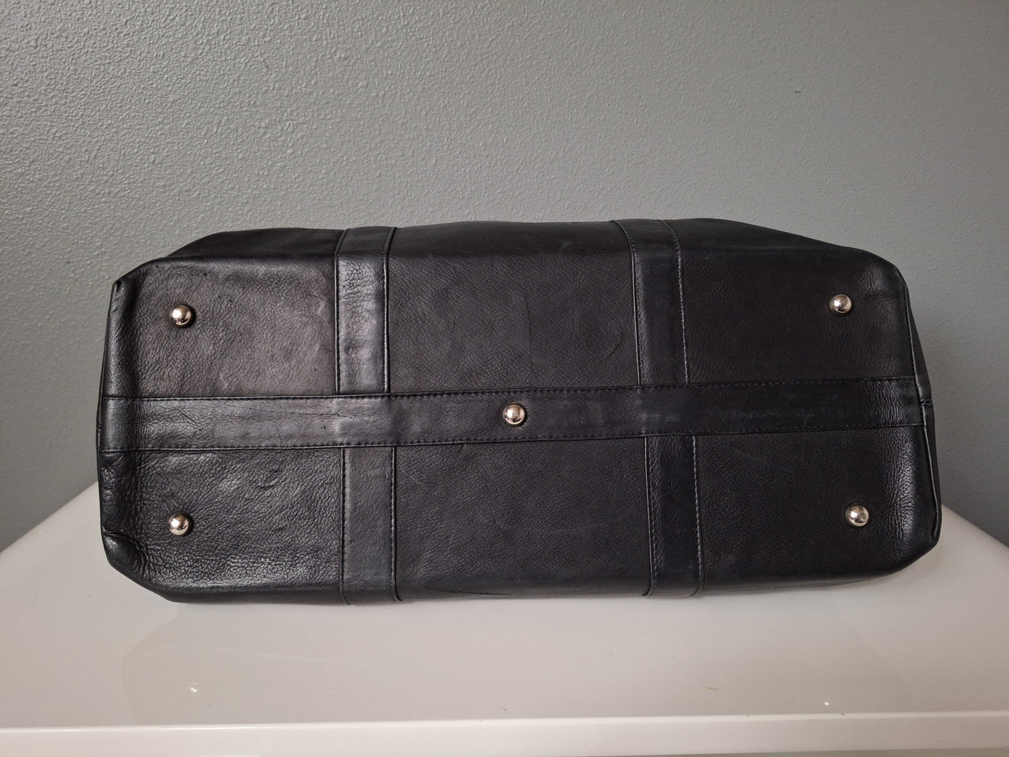 Black Latico Carriage Leather Duffle Bag