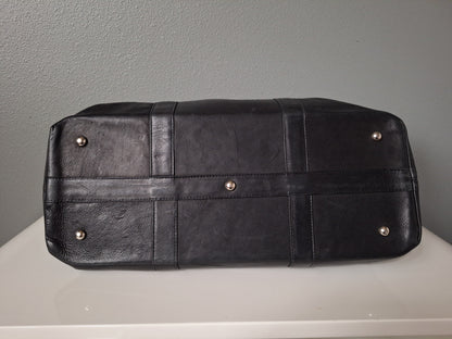 Black Latico Carriage Leather Duffle Bag