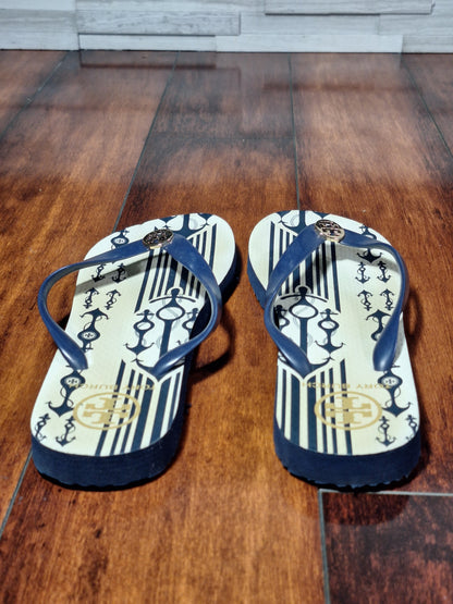 Tory Burch Flip Flop Navy Sea Size 8