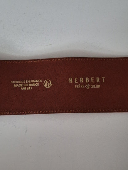 Women's Herbert Frère Soeur Brown Leather Belt Made In France