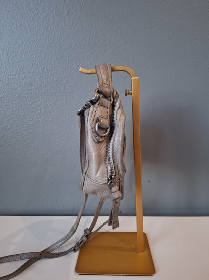 Frye Leather Melissa Top Handle Crossbody Bag Distressed Gray