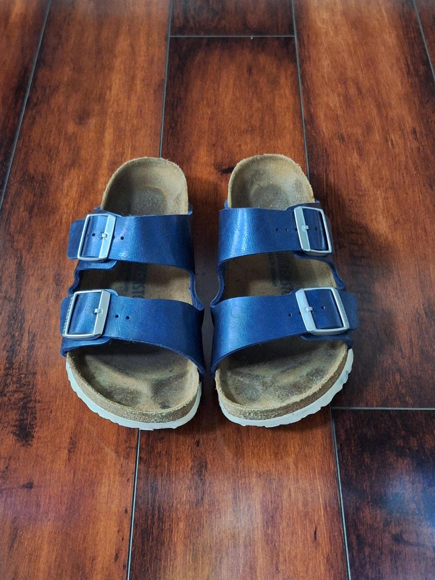 Birkenstock Arizona sandals in blue oiled leather, EU 39 W8
