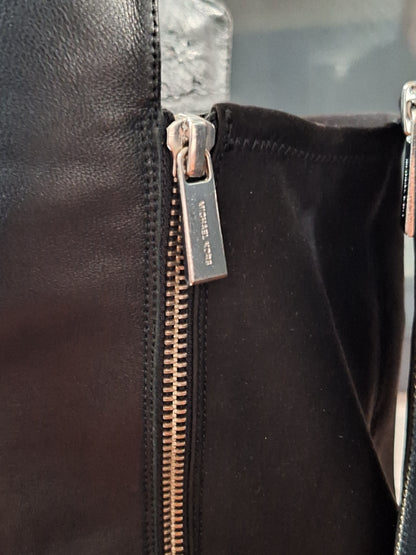 Michael Michael KORS Branson Stretch Leather Knee High Boots Black Size 10