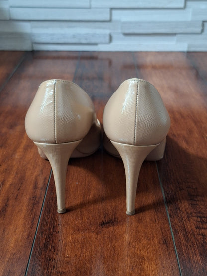 PRADA Women's Nude Patent Leather Stiletto Heels EU 40 US 10