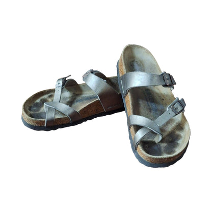 Birkenstock Mayari Leather Thong Sandals Bronze Metallic, Size 37 EU (US 6)