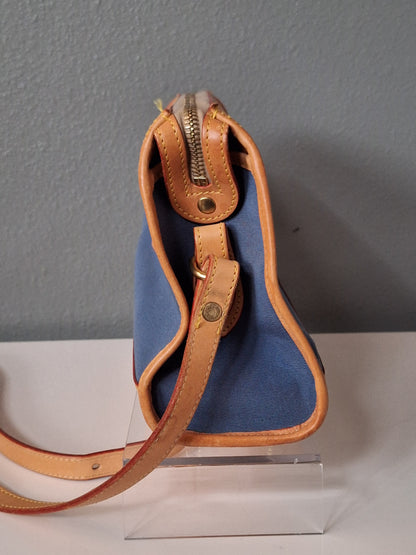 Vintage Dooney & Bourke Canvas And Leather Letter Carrier Crossbody