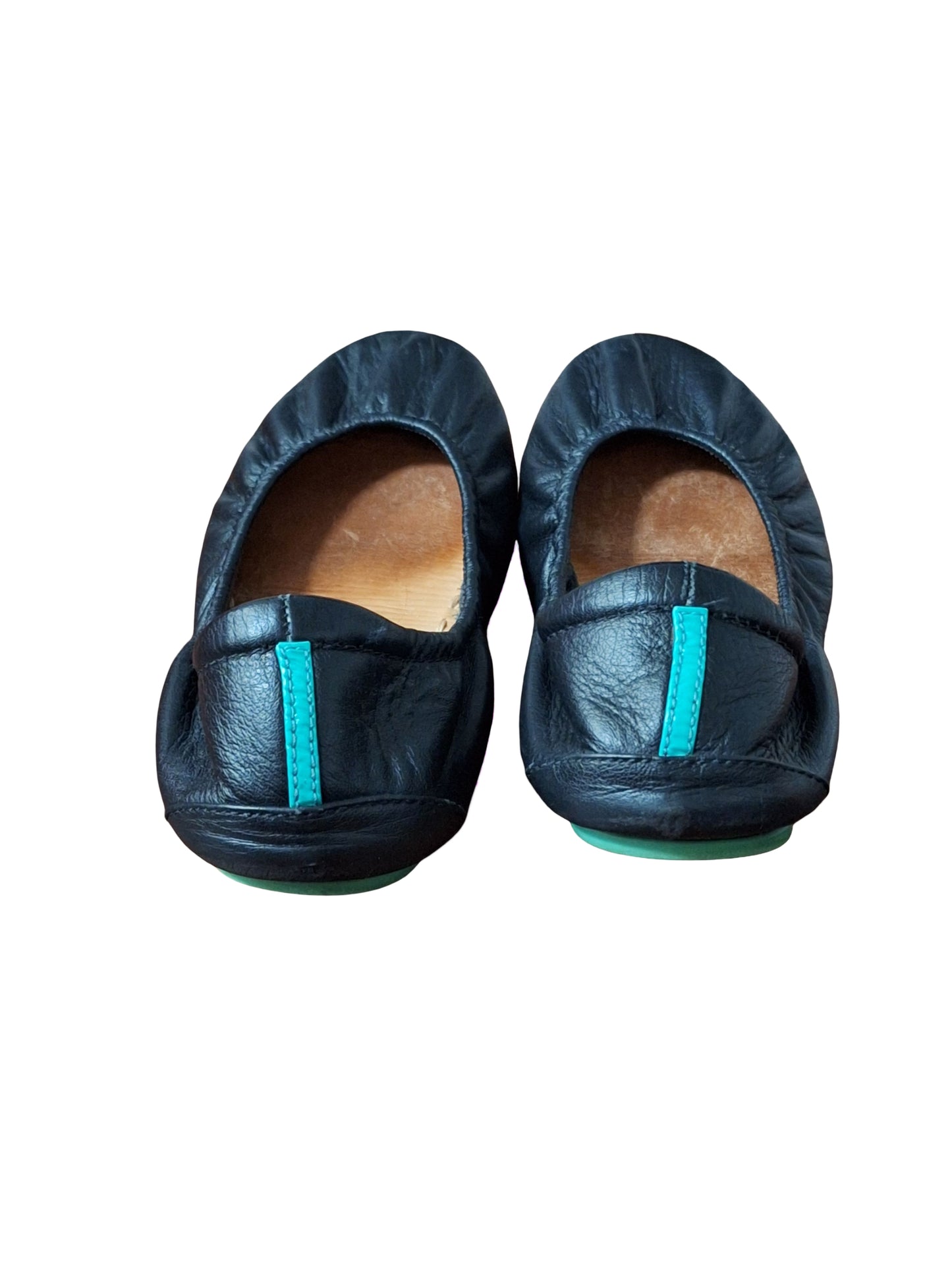 Women's Matte Black Tieks Leather Ballet Flats Size 8