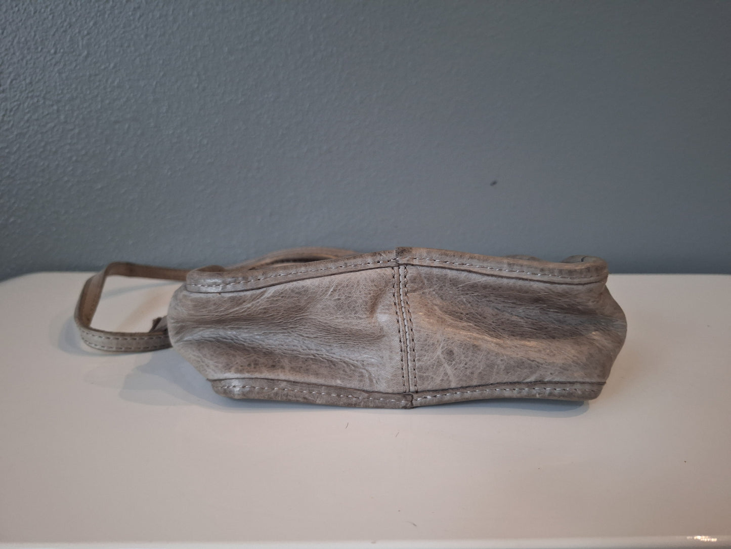 Frye Leather Melissa Top Handle Crossbody Bag Distressed Gray