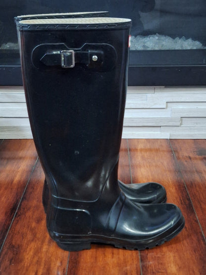 Hunter Women Original Tall Gloss Shoes US 9 M Black Rain Boots UK 7 EU 40/41
